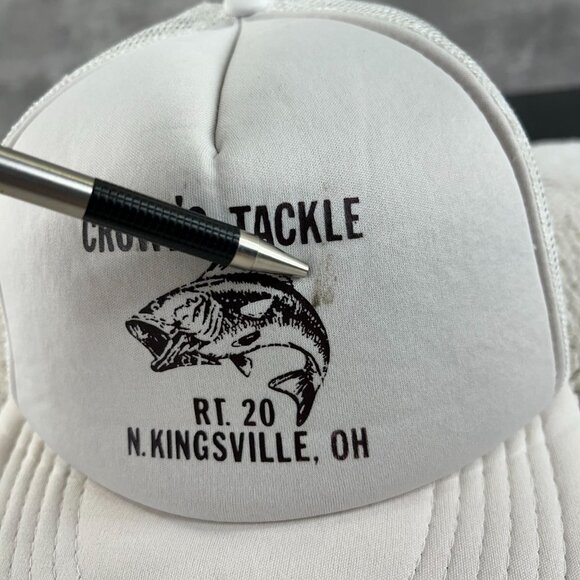 Vintage Crowls Tackle Mesh Snapback Trucker Hat OSFA Fishing Cap Ohio Workwear - Picture 8 of 8